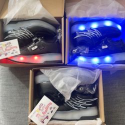 Roller Skate Shoes for Kids Boys Girls LED Roller Sneakers Light Up Fashion Flashing Wheels Shoes Rechargeable Size 38 