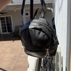 Black mini backpack