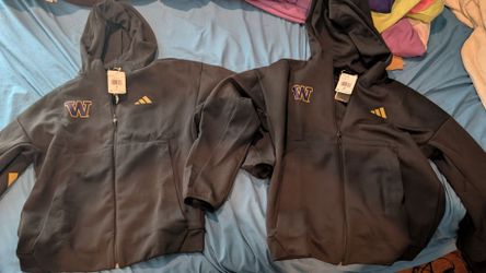 Black and Gold Adidas UW Jackets with Hood 1 Small 1 Medium With Tags, $75 each