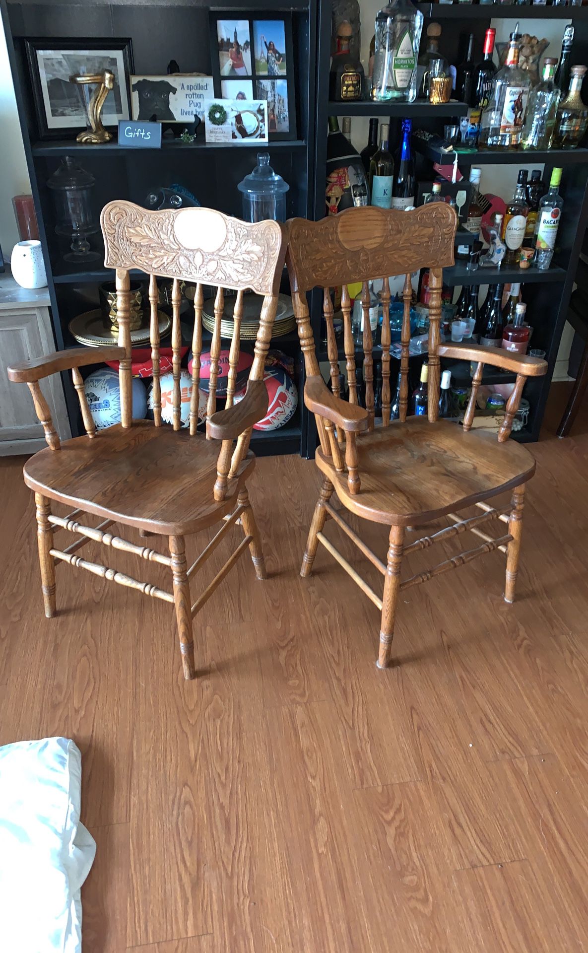 2 captains dining chairs