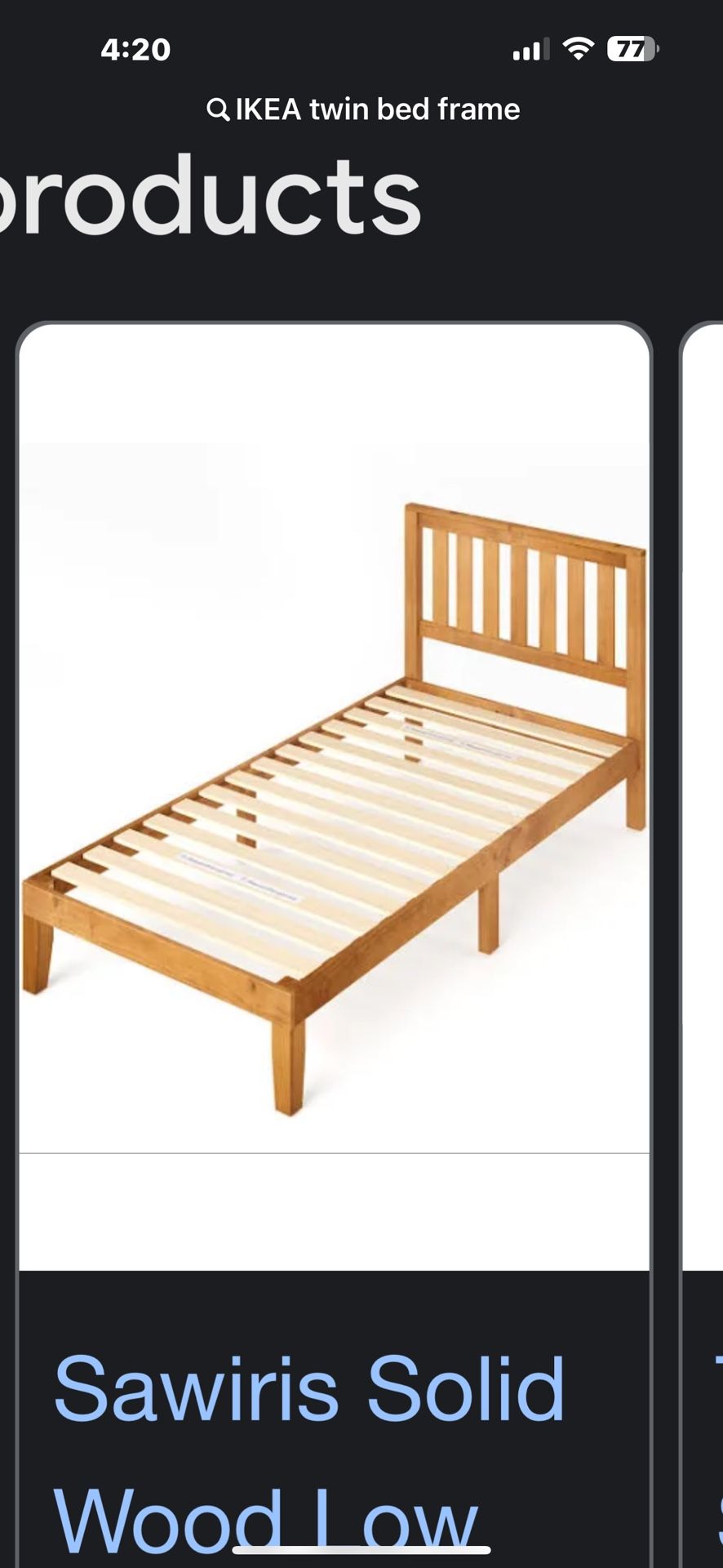 Twin Wooden IKEA Bed 