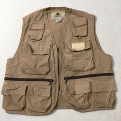 stansport vintage Vest Mens medium Beige Fishing Utility Multi Pocket Outdoor