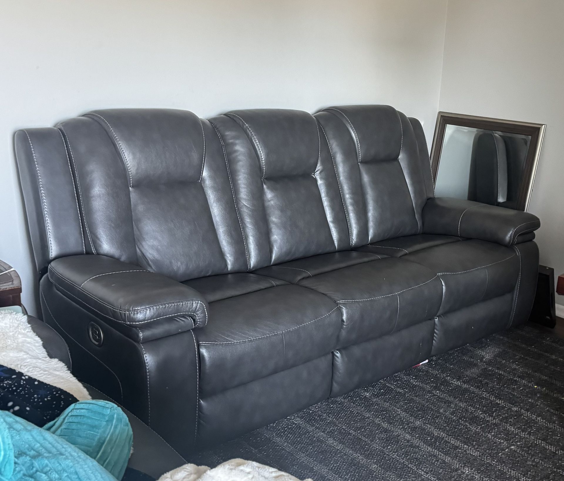 Leather Sofa/Loveseat-Electric Recliner