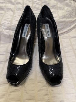 Steve Madden Black Sequin Pumps sz 10
