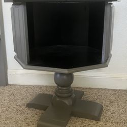 Heavy Solid Wooden Cubby Side Table