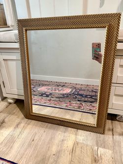 Gold Ornate Framed Wall Mirror 20"x24"