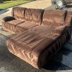Beautiful Comfy 3 Piece  Reclining Sofa With Chaise