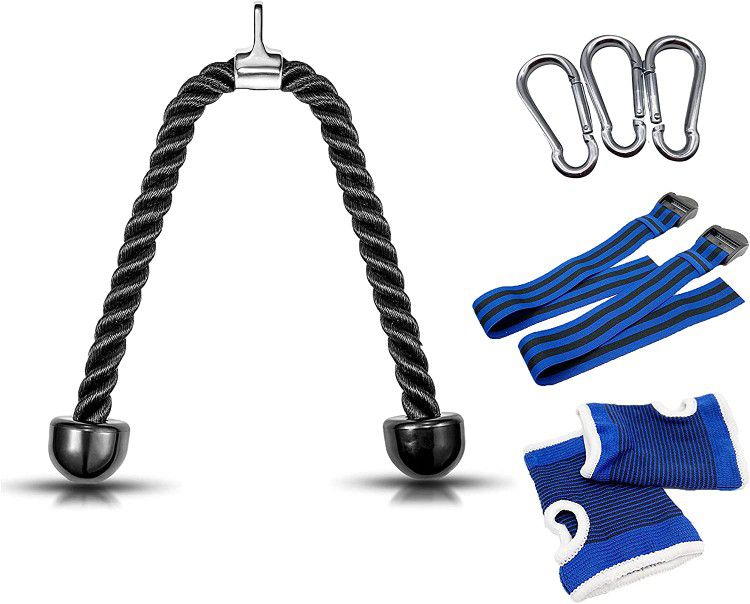 Tricep Rope Cable Machine Attachment, Heavy Duty Triceps Pull Down Rope 27 inch, Tricep Pulley System Workout Equipment