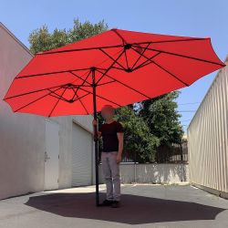 New $95 Large 15 FT Double Sided Umbrella Outdoor Patio Garden Yard (Weight base not included) 