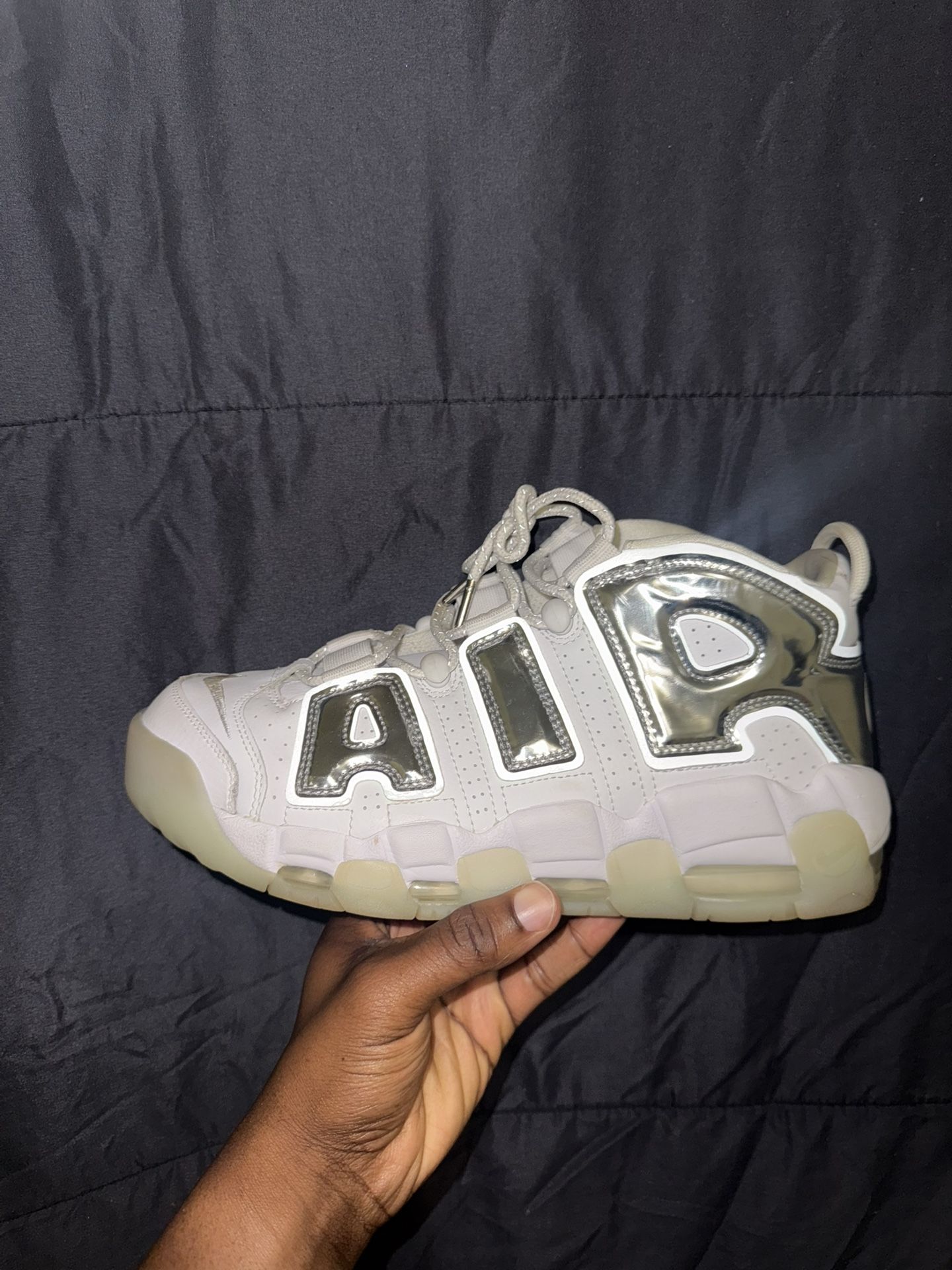 Nike Air More Uptempo Chrome White