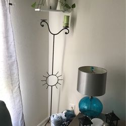 Floor Length Candle Holder With Sun Decor
