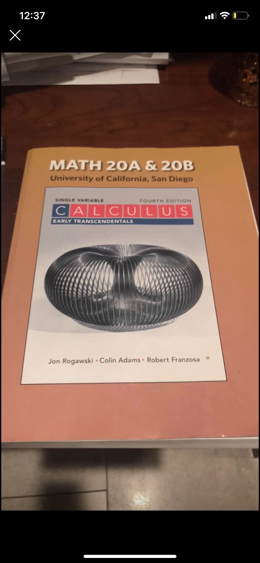 Math 20A and 20B Calculus Textbook 4th Ed