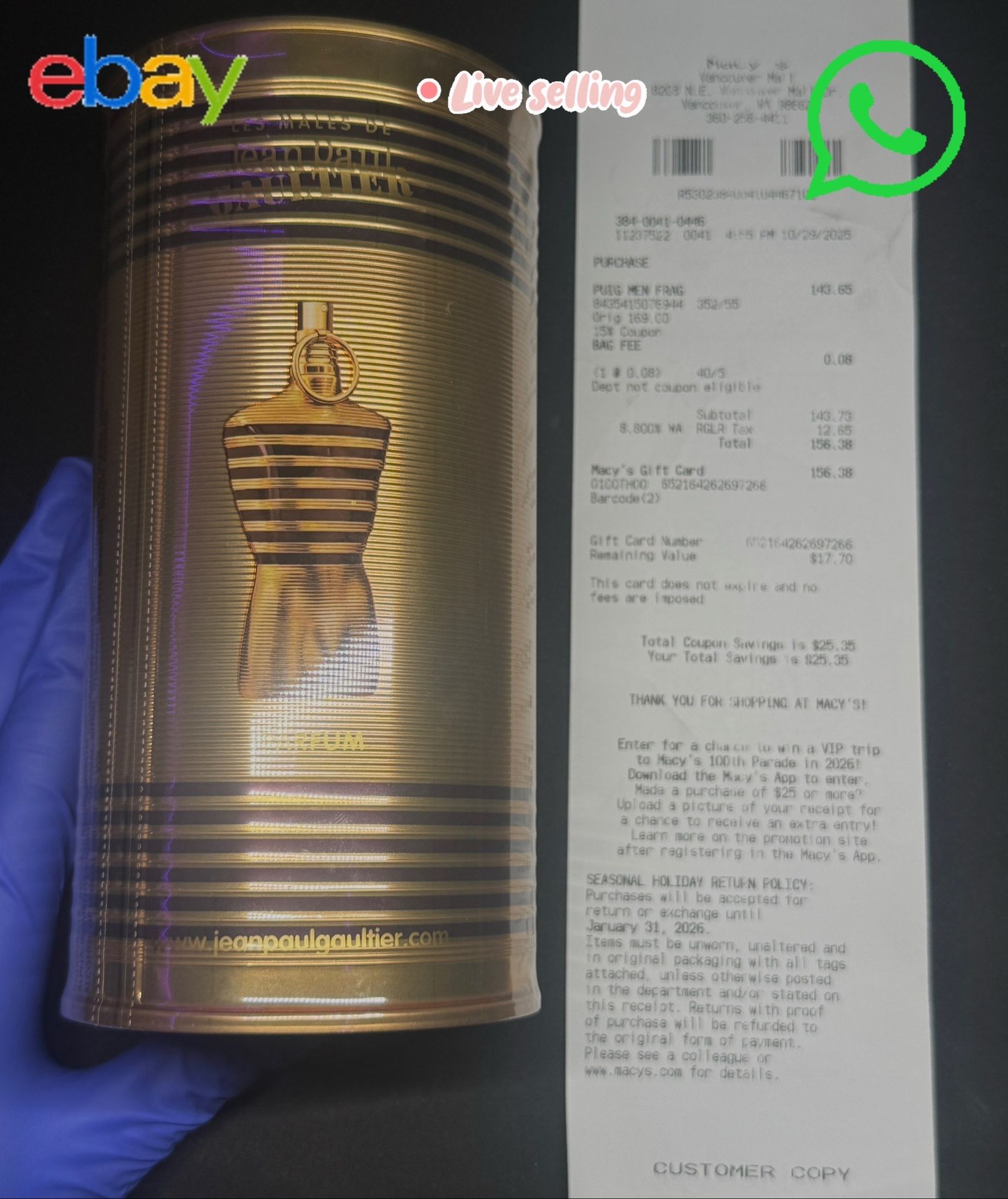 Jean Paul Gaultier le Male Elixir Parfum Vaporisateur Spray 125ml