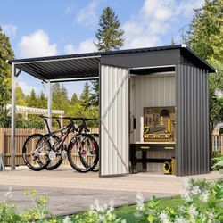 4'x10' Outdoor Open-Sided Storage Shed Metal Shed, Gray Brand new in box $99  Warehouse Clearance Sale   🔥First Come, First Served🔥  🔥Reserve with 