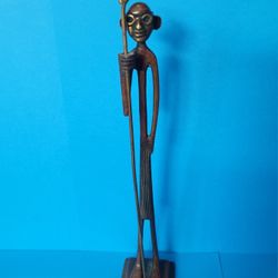 VINTAGE ART 10.5” SOLID BRASSFIGURE OF MAHATMA GANDHIMAN STATUE WALKING.