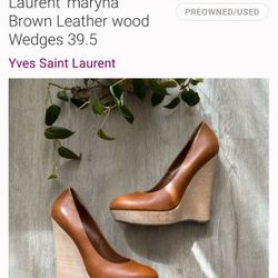 Authentic YVES SAINT LAURENT WEDGE 8.5