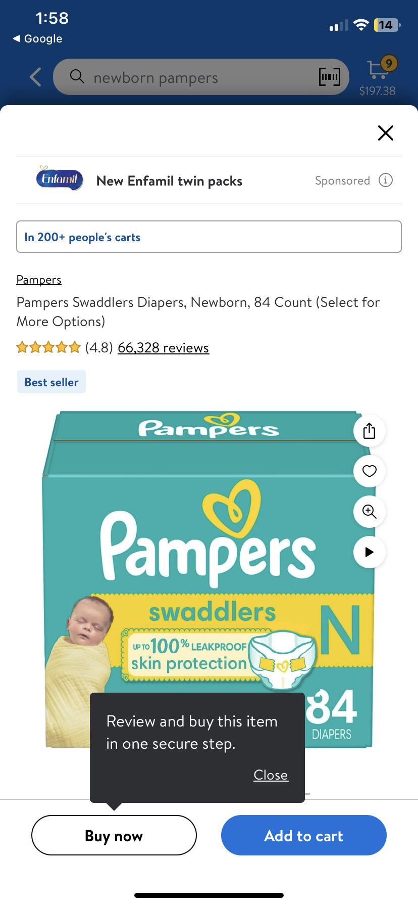 Brand New newborn pampers 25 For both packs