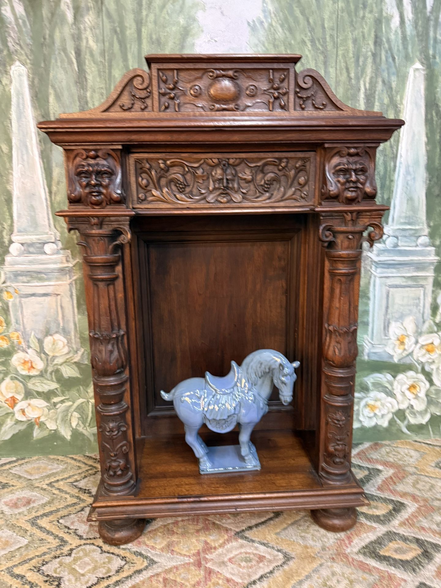 Antique Wood Carved Pedestal Table
