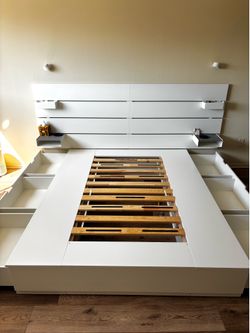Bed Frame + Headboard (Queen Size)