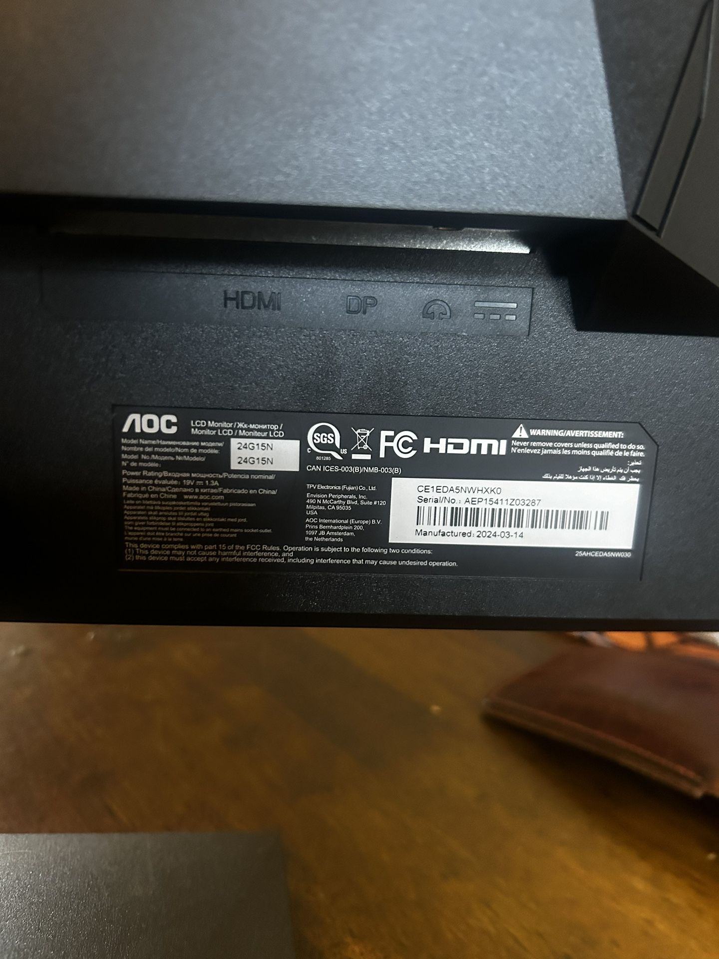 AOC 24” Gaming Monitor