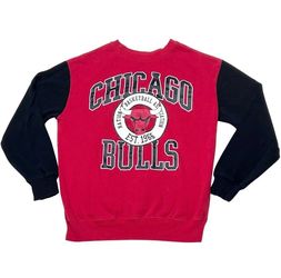 Chicago Bulls NBA Crewneck Sweatshirt Youth Small Red Black Big Logo