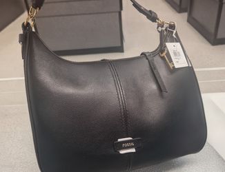 Fossil Leather Black Hobo Purse