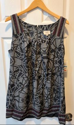 ECI New York Purple Grey Geometric Sleeveless Blouse Top women’s size XL - Simi Valley