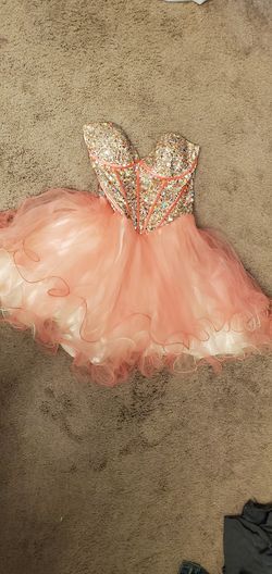 Pink prom dress lace up back