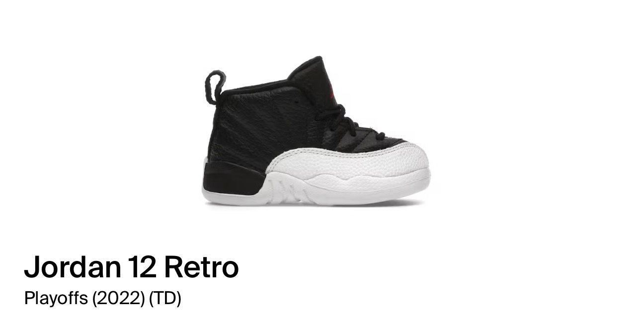 Nike Air Jordan 12 Retro (TD) 850000 006 Size 3C