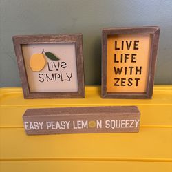Inspirational lemon framed art