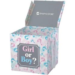 Large Pink & Blue Gender Reveal Box, 17.5in