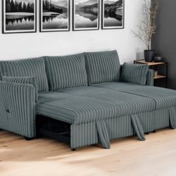 Brand New Dark Grey Sectional Sofa Sleeper 