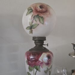 Gone with the wind hand painted  Oil Lamp 