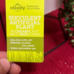 Artificial Plant In Ceramic Vase 