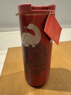 Starbucks Vacuum Insulated Tumbler Red Wood Dragon Chinese Lunar New Year 2024 Limited Special Edition