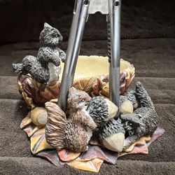 Ceramic Bowl with a Squirrel and Oak
