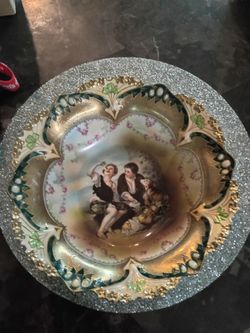 R S Prussia Porcelain Bowl Featuring Classic Melon Eaters or Melon Boys