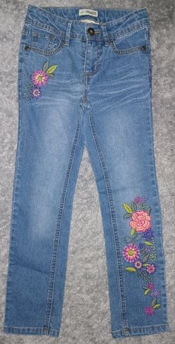 Mudd Floral Embroidered Denim Girls Jeans Size 6x $5
