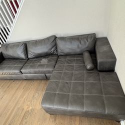 Black Leather Sectional 