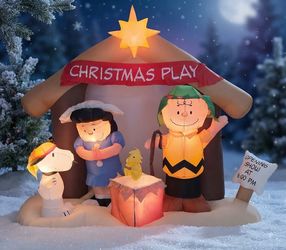 ​🎄 Peanuts Charlie Brown Christmas Play Inflatable Decoration Nativity Scene