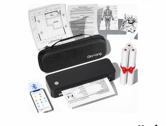 Gloryang Inkless Portable Printer for Travel, Wireless Thermal Printer Supports 8.5 x 11 Inch Thermal Paper, Bluetooth Machine Includes Carry Case and
