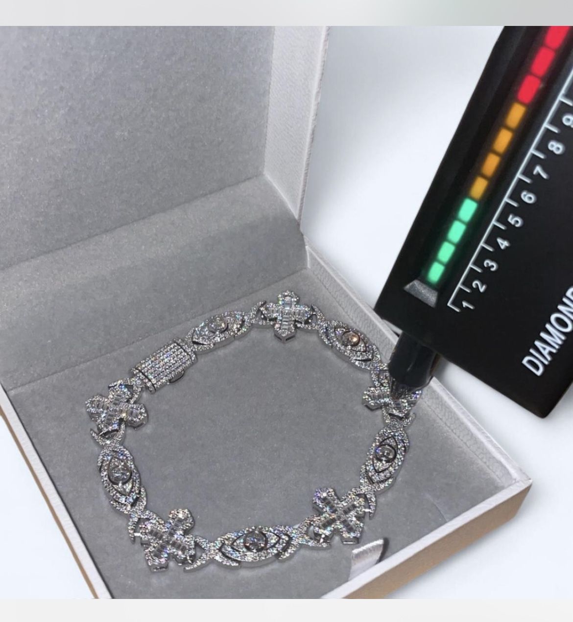 Iced Out Cross&eye Bracelet