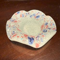 Italian Hand-Blown Art Glass Dish (4” Diameter) - Brand New