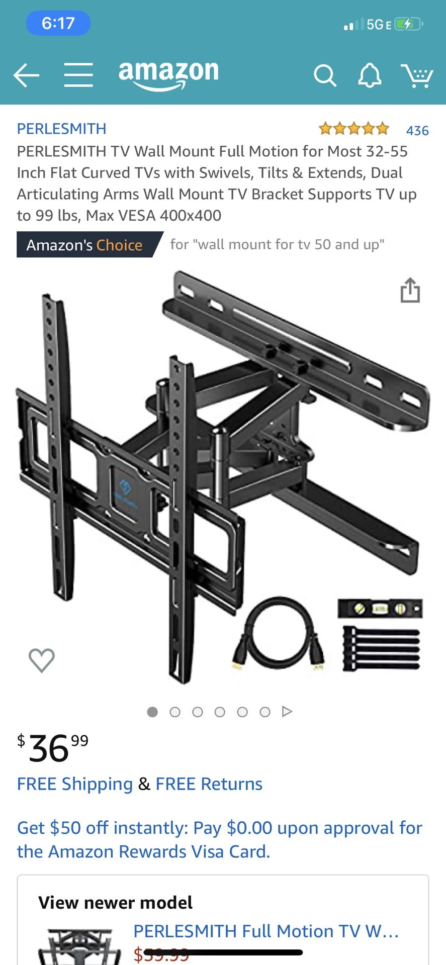 TV full motion wall mount