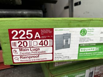 Homeline 225 Amp 20-Space 40-Circuit Main Lug Pl b ug-On Neutral Load Center w/ Cover, Ground