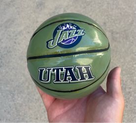 Vintage Utah Jazz Mini Basketball - Late 90s Retro Mountain Logo Souvenir Ball 2”