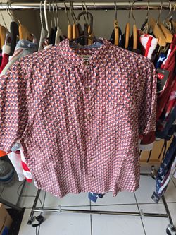 Tommy Bahama Red, White and Blue Shirt Size Large