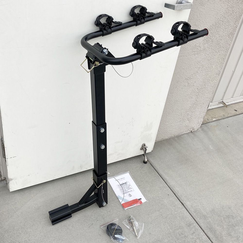 New in Box $55 Tilt Folding 2 Bike Hitch Mount Rack Bicycle Carrier for 2” Hitch w/ Straps 70 lbs Max