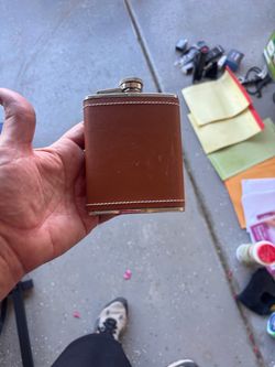 Stainless Steel Hip Flask with Leather Wrap
