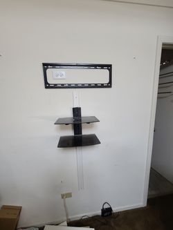 Glass Two Shelf Floating Wall Stand